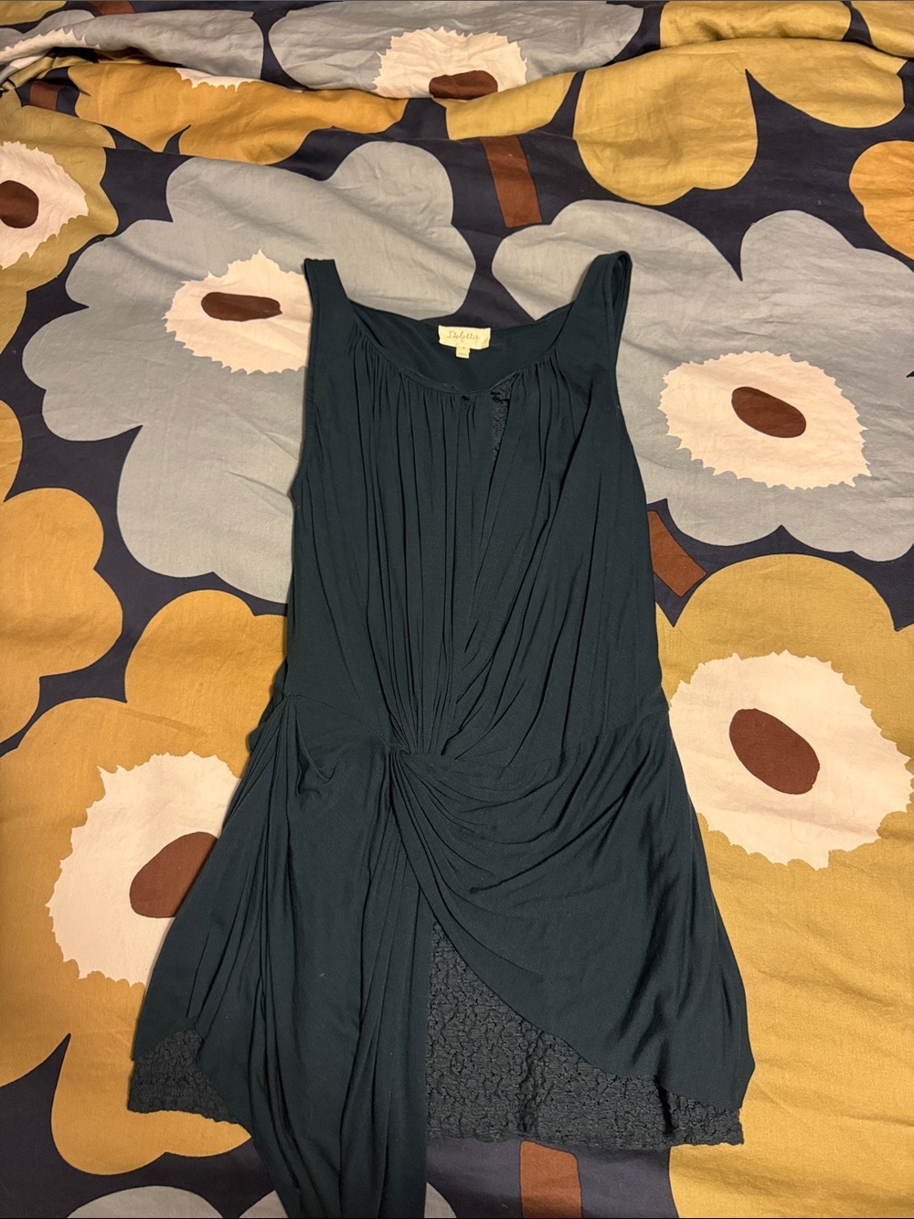 Anthropologie Deletta Black Asymmetrical Twist-Front top